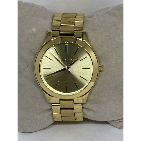 Michael Kors Runway MK3179 Women's Gold Stainless Steel Analog Dial Watch VK771 - Picture 1 of 12
